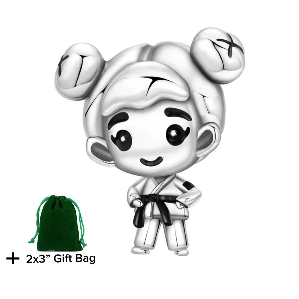 Karate Girl Charm Bead| 925 Silver | Brand New